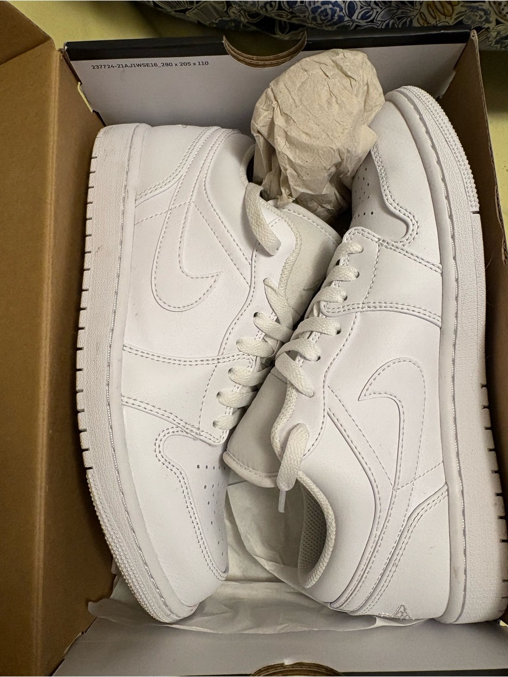 Jordan White Low-Top Leather Sneakers